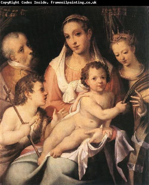 PASSEROTTI, Bartolomeo Holy Family with the Infant St John the Baptist and St Catherine of Alexandria f